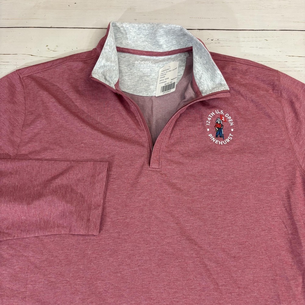 124th US Open Pinehurst Golf 1/4 Zip Pullover Sweater Mens Medium NEW NWT